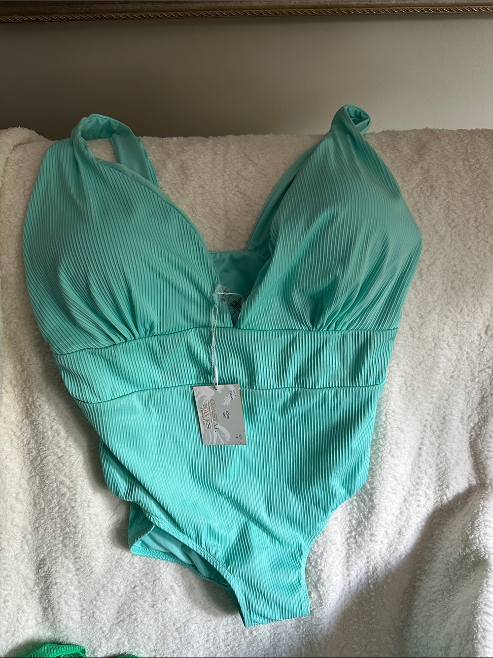 Ribbed One-Piece Swimsuit in Aqua (Women)
